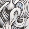 Leda & The Swan (Acrylic on wood 4 1/2