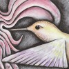 Hummingbird (4 1/2 x 4 1/4 Acrylic on wood)